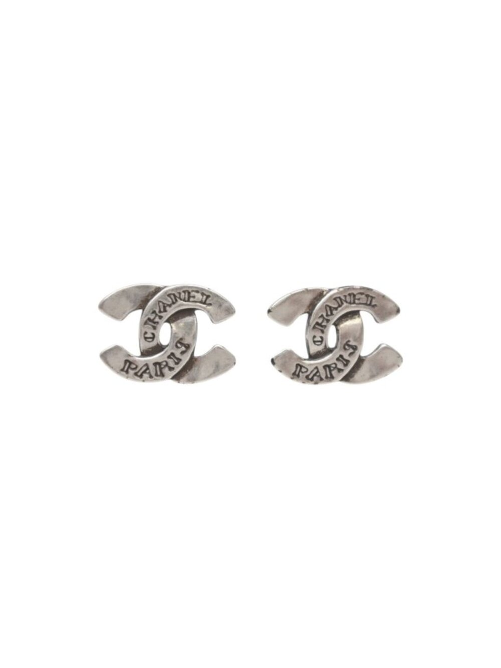 Chanel CC Logo Earrings 99 Silver